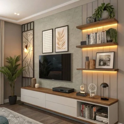 فليـن وحدة تلفزيون مودرن بإضاءة من LIVING