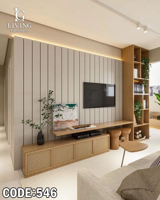 أرتورا وحدة تلفزيون ومكتبة خشبية مودرن من LIVING أرتورا وحدة تلفزيون ومكتبة خشبية مودرن من LIVING