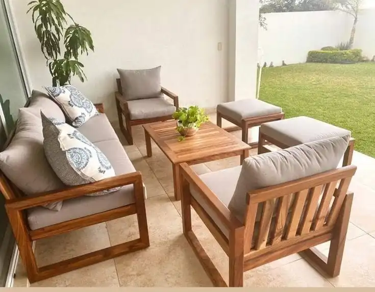 أورورا طقم جلوس خارجي 6 قطع من ليفينج بتصميم خشبي عصري أورورا طقم جلوس خارجي 6 قطع من ليفينج بتصميم خشبي عصري