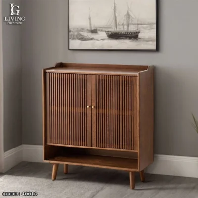 جزامة نوردن مودرن من الخشب الطبيعي بتصميم عصري بخطوط رأسية