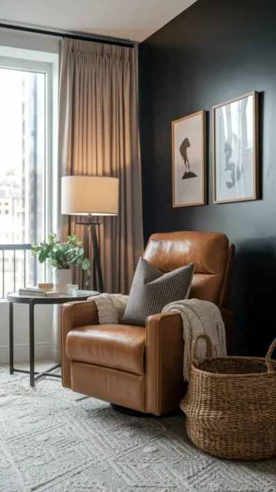 أدونيس كرسي استرخاء جلدي فاخر من LIVING