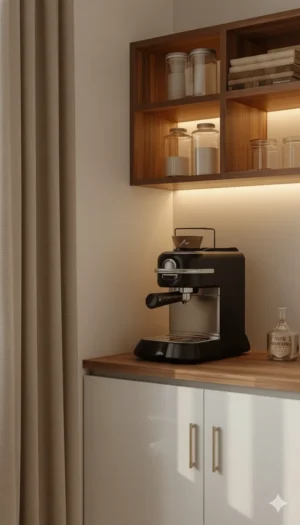 أوركيدو ركن قهوة جداري خشبي مودرن