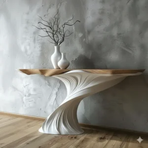 أونيكس طاولة مدخل منحوتة بتصميم فني عصري