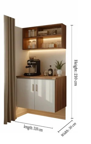 أوركيدو ركن قهوة جداري خشبي مودرن