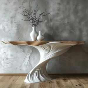 أونيكس طاولة مدخل منحوتة بتصميم فني عصري