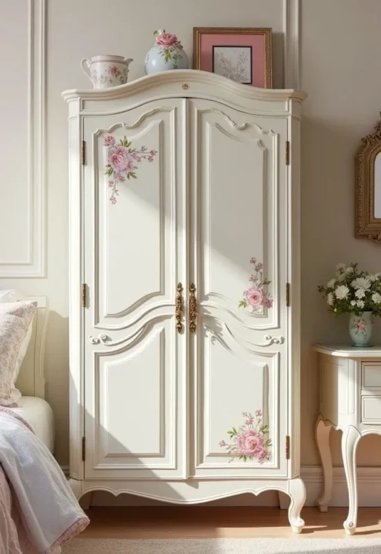 بيلورينا دولاب كلاسيك مزخرف بنقوش زهرية