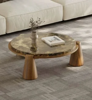 عود طاولة قهوة رخام وخشب فاخرة