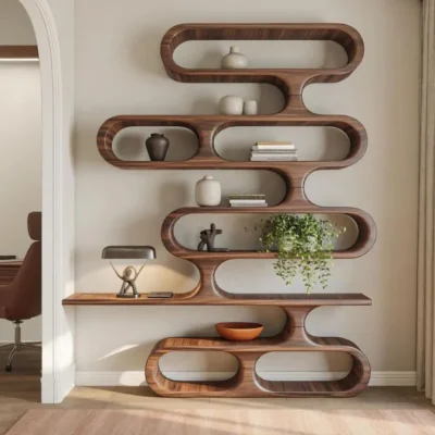 أوريون مكتبة حائط مودرن منحنية