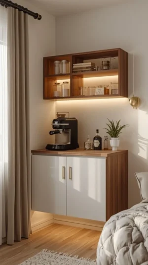 أوركيدو ركن قهوة جداري خشبي مودرن