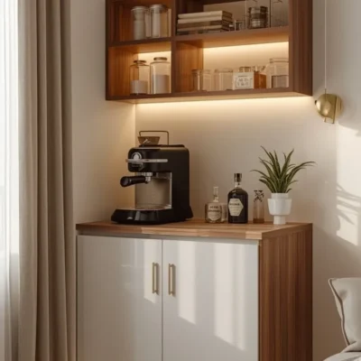 أوركيدو ركن قهوة جداري خشبي مودرن