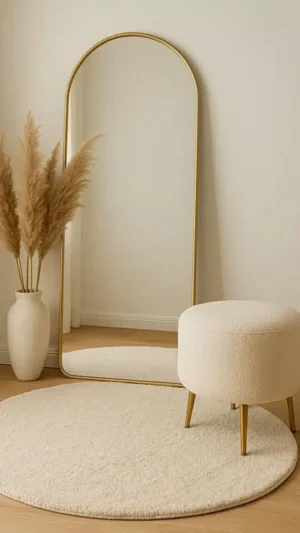 لاريتا مرايا أرضية بإطار ذهبي
