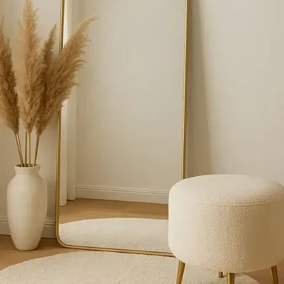 لاريتا مرايا أرضية بإطار ذهبي