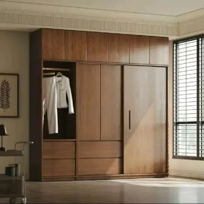نوريتو خزانة ملابس خشبية سحاب بارتفاع كبير