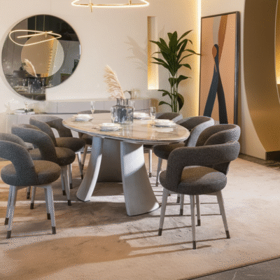 لونيـرا سفرة مودرن بيضاوية بتصميم أنيق